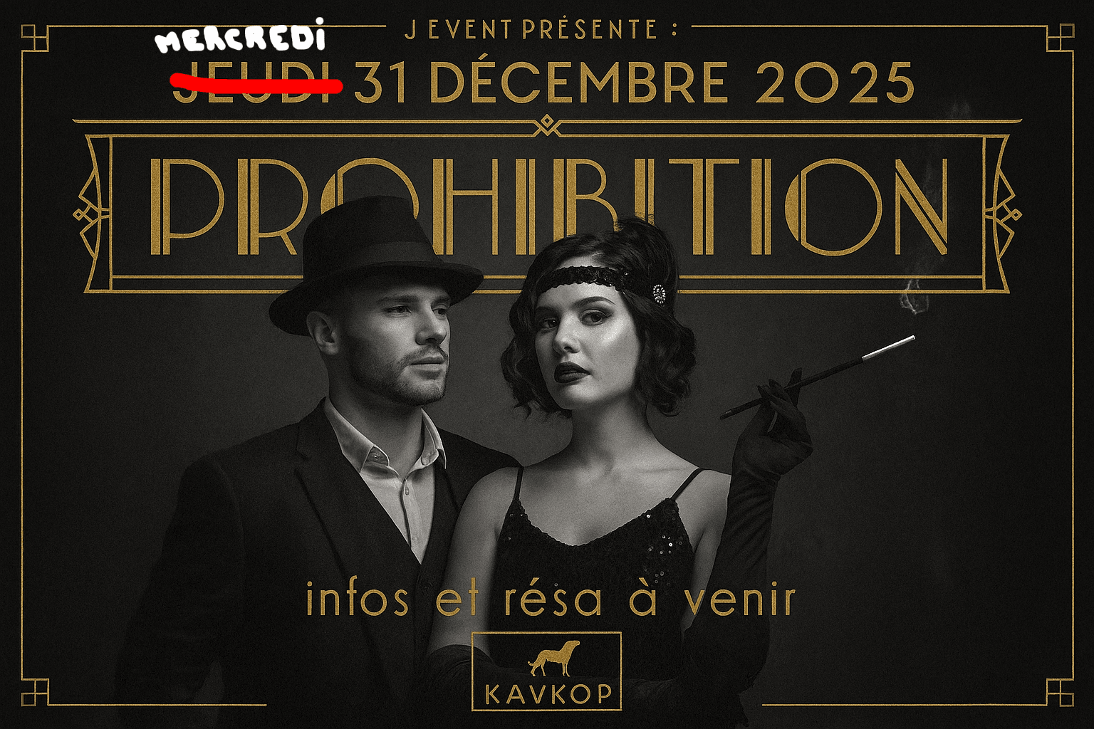 soirée réveillon jour de l'an 2025 pont saint esprit kavkop metal rock années 80 techno